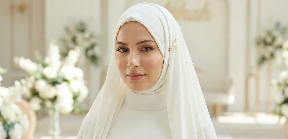 Nikah Töreni İçin Tesettür Şal Kombinleri